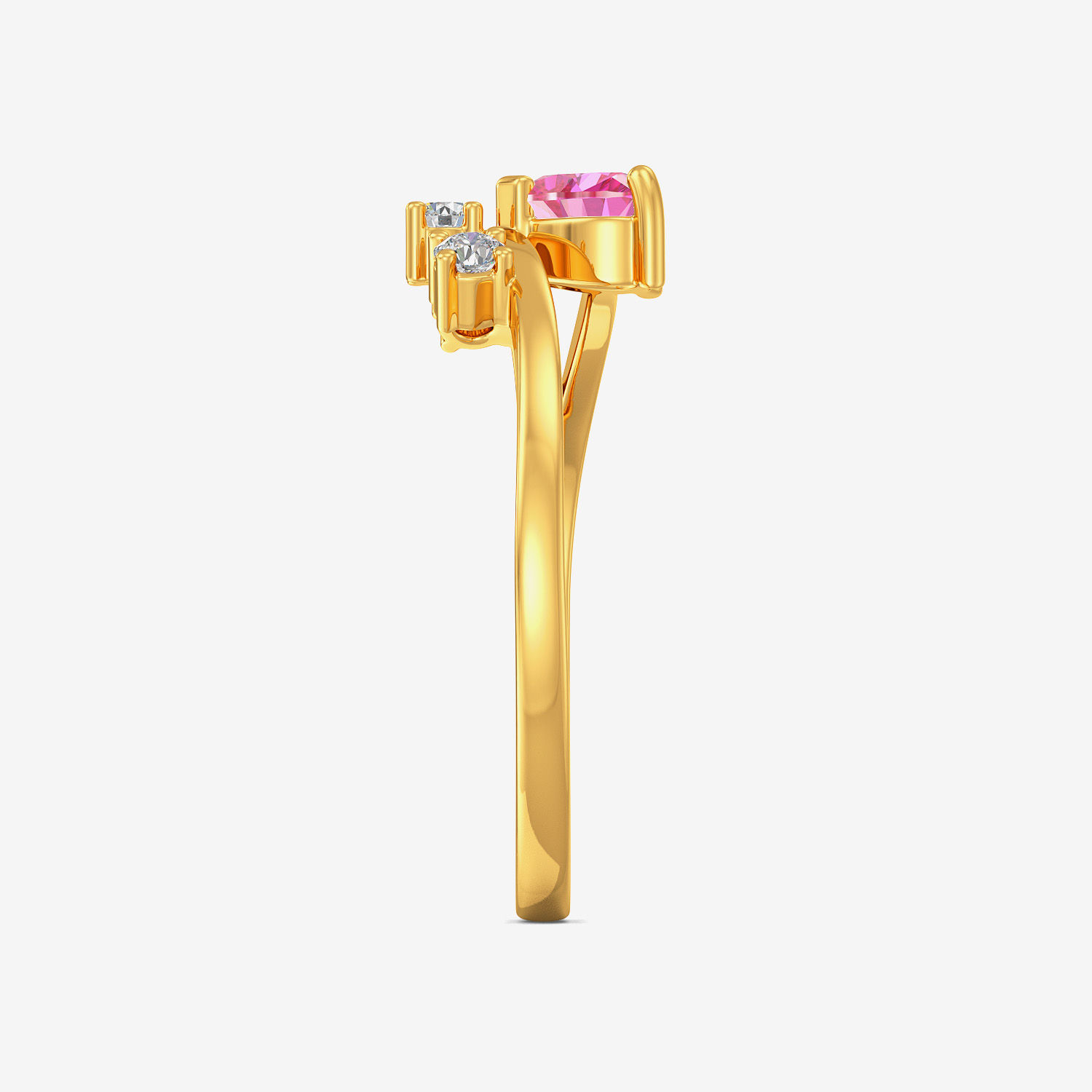 Pink Heart Gold Ring image