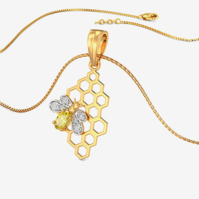 アクセサリー honey Buy Golden Honeycomb Pendant (TM18026793) Online from Joyalukkas