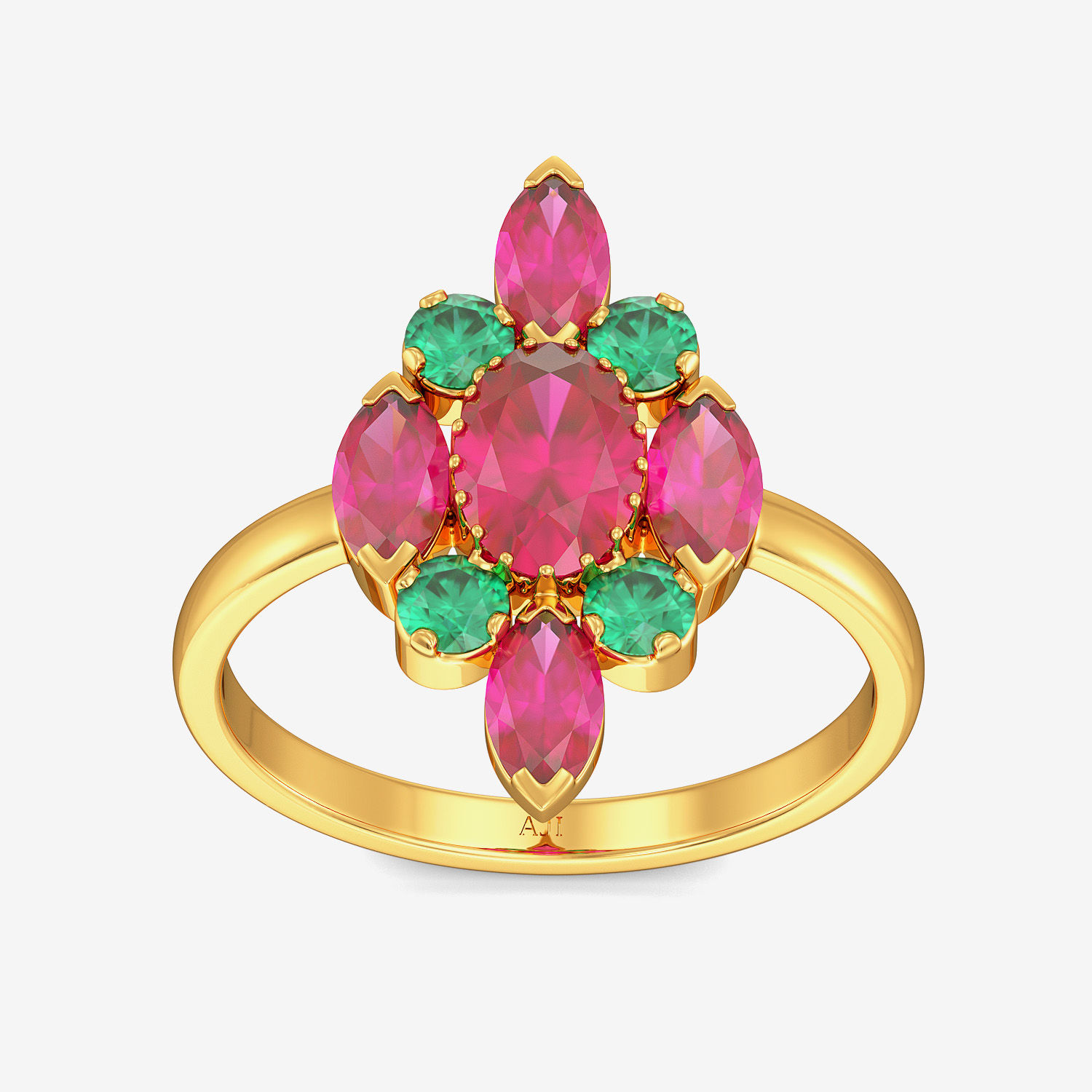 Teardrop Floral Motif Gemstone Ring alternate view 2