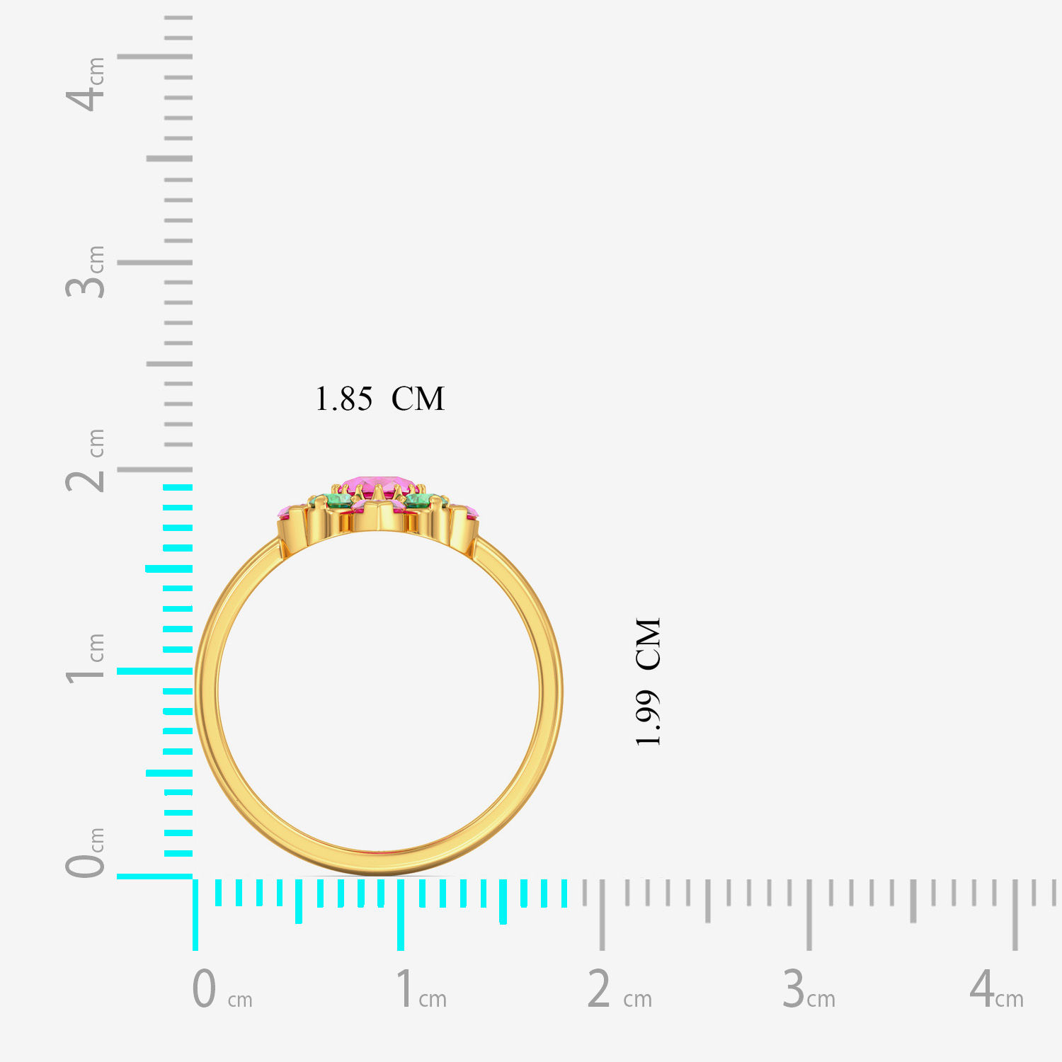 Teardrop Floral Motif Gemstone Ring image