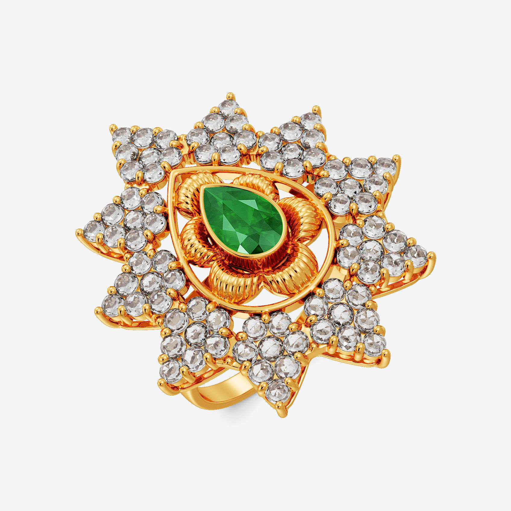 Teardrop Spark Uncut Diamond Ring