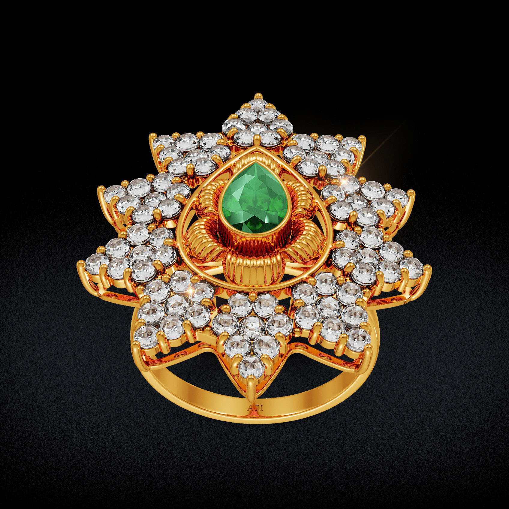 Teardrop Spark Uncut Diamond Ring image